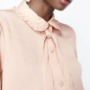 Zara Light Pink Ruffled Blouse